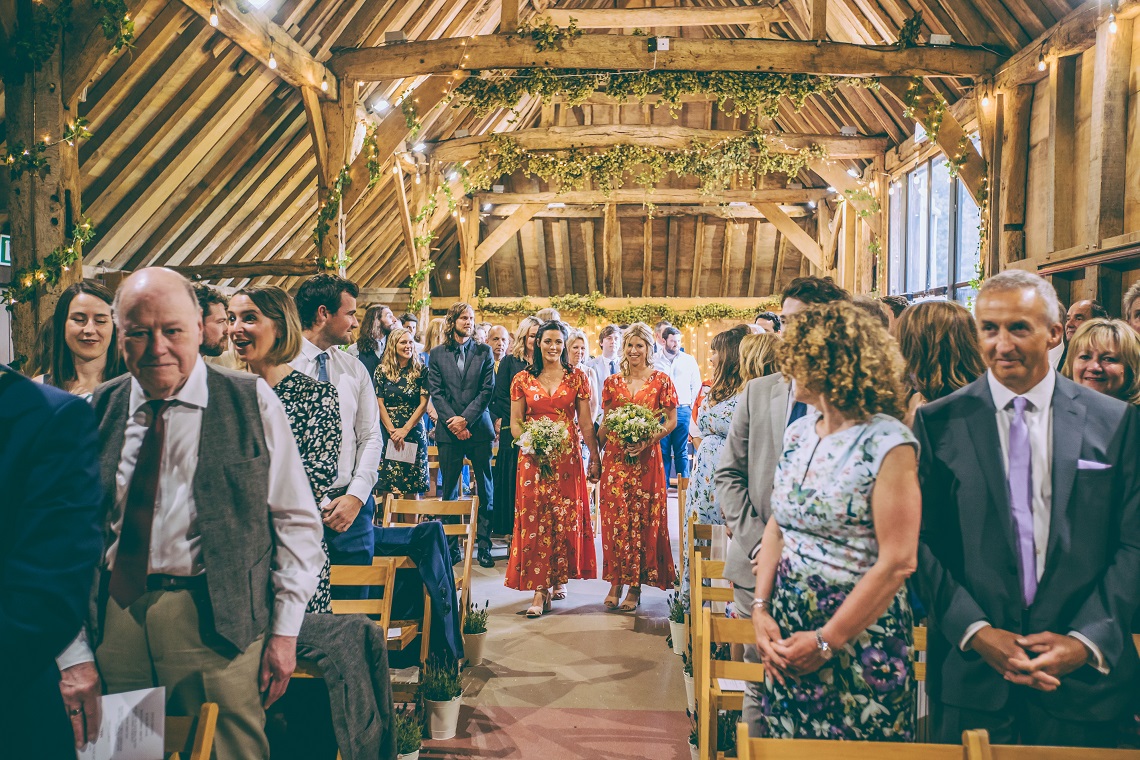 bridesmaids enter first