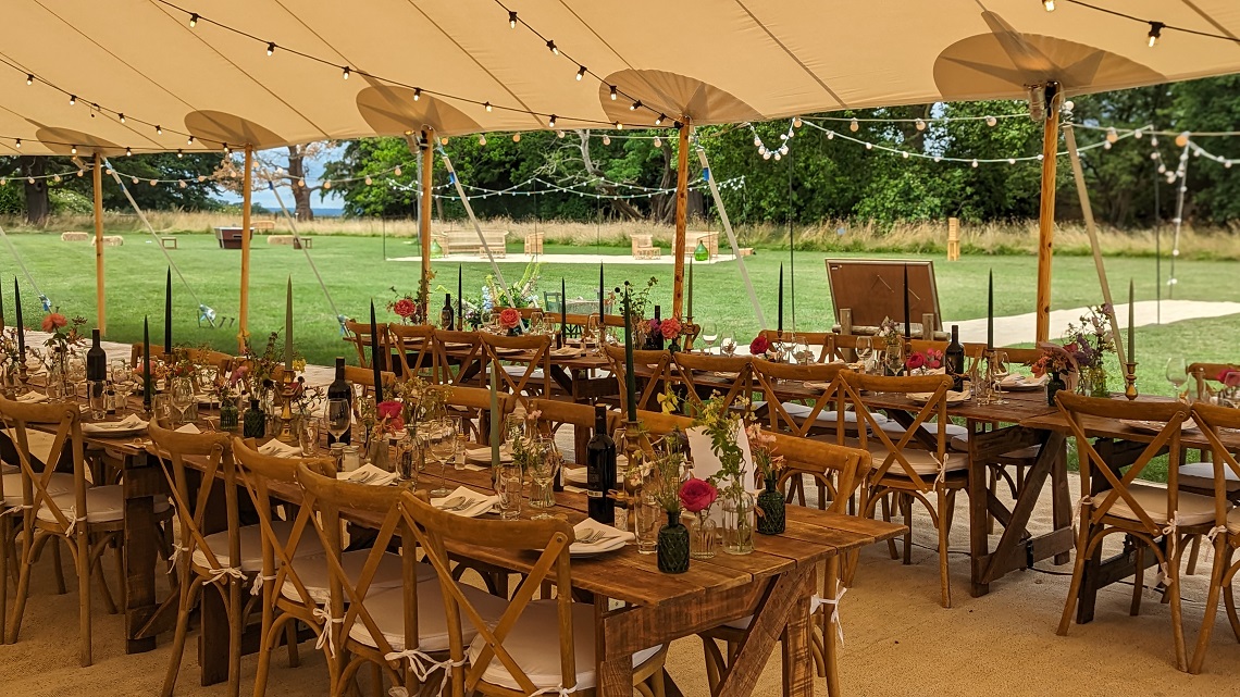 stretch tent at little dower house