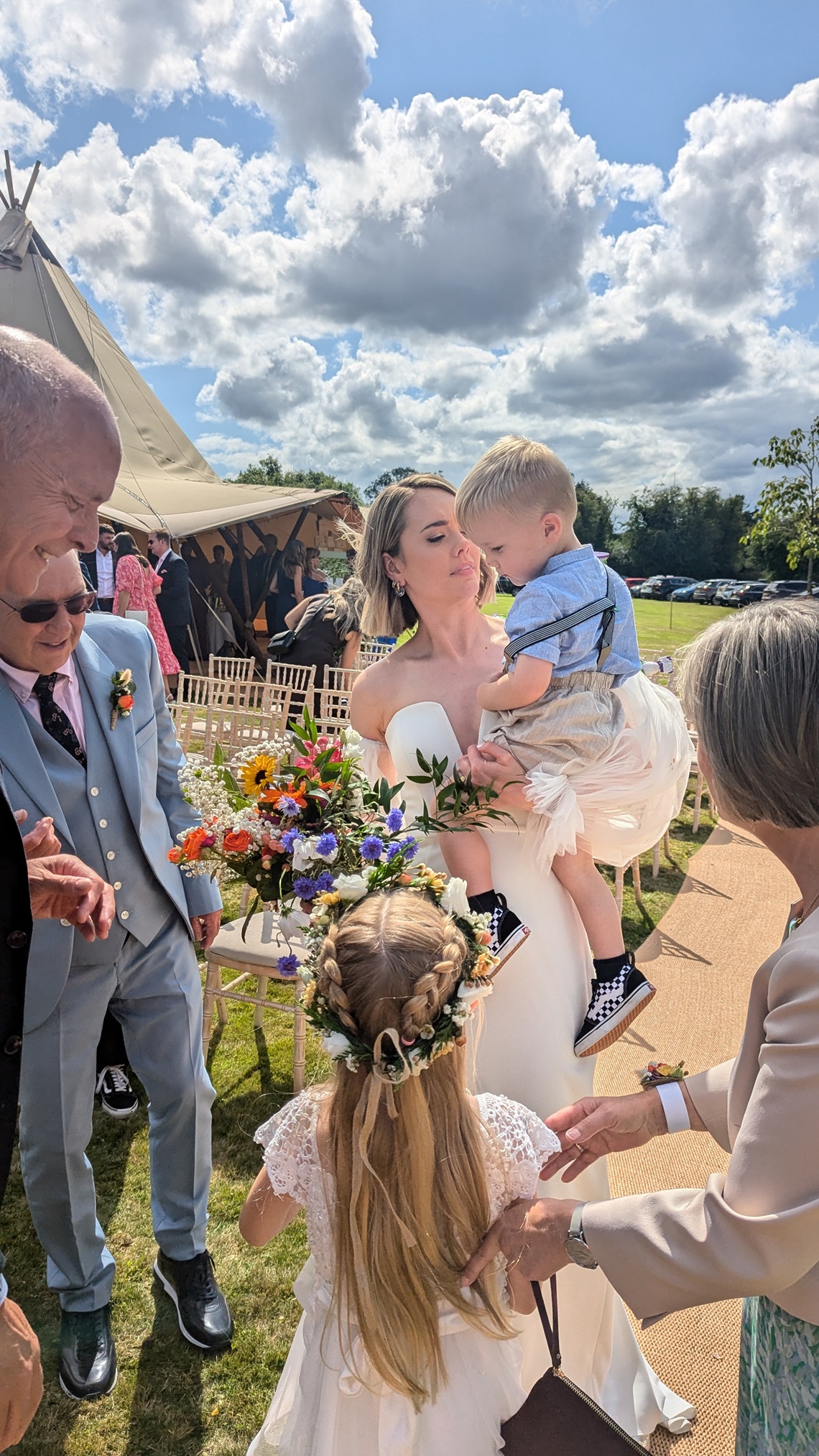 bride and son