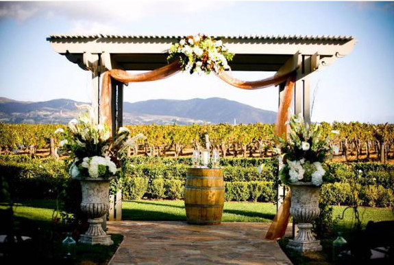 vineyard ceremony setting