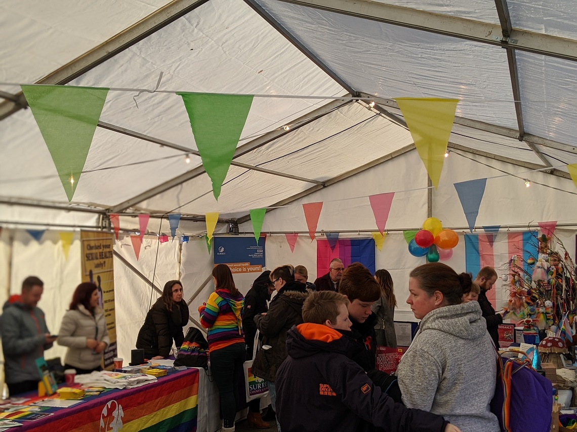 crowds at winter pride