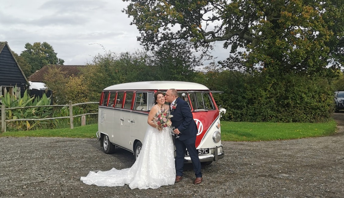 happy couple gildings barn knight ceremonies