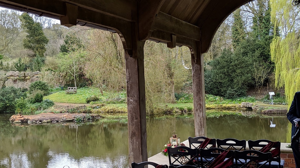 Ceremony across the lake at Waddesdon