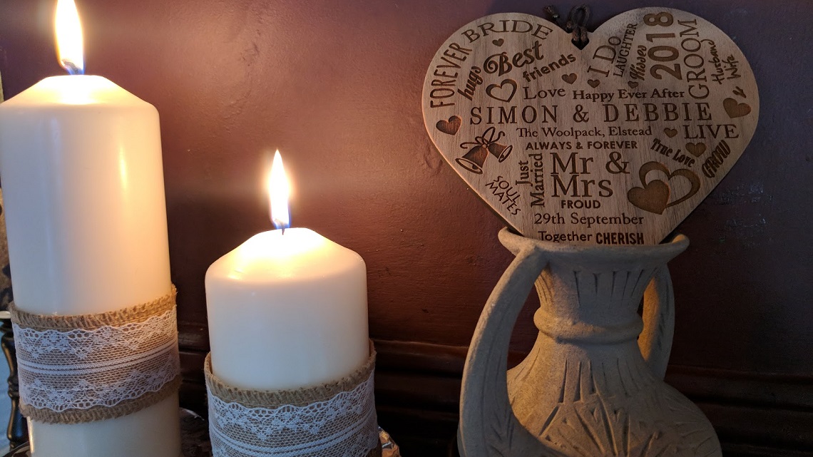 heart and candles
