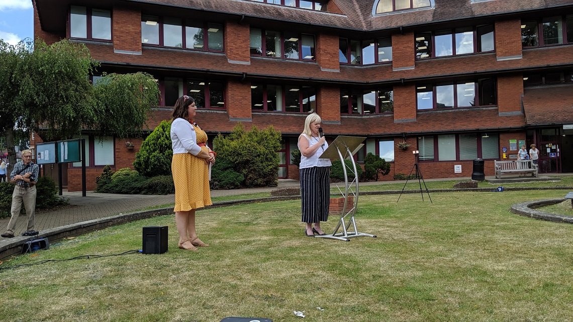 Karen Whelan pride flag raising ceremony