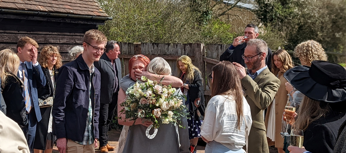 bride and guests