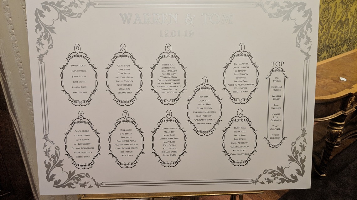 table plan hedsor hosue