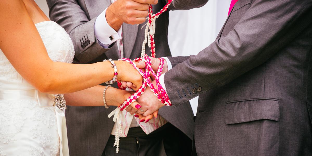 Handfasting cord for wedding ceremony. Made from Bride's parents